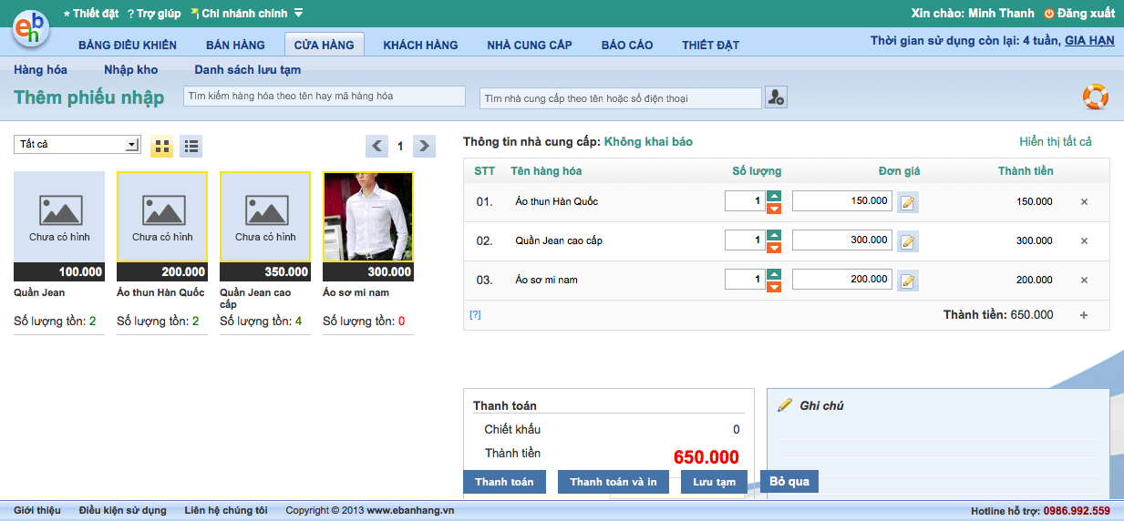 Phan mem ban hang - chuc nang quan ly hang hoa